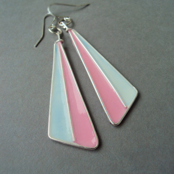 Earrings Two Colors in Triangle