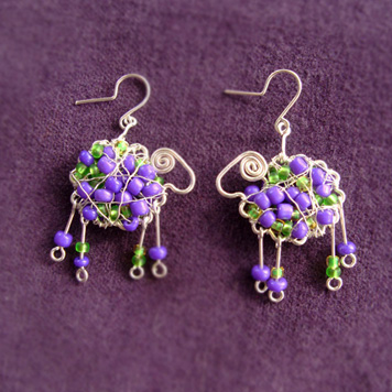 Kolczyki Baranki Jagodowe