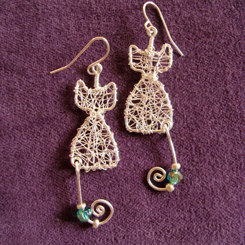 Kolczyki Koty Ażurowe