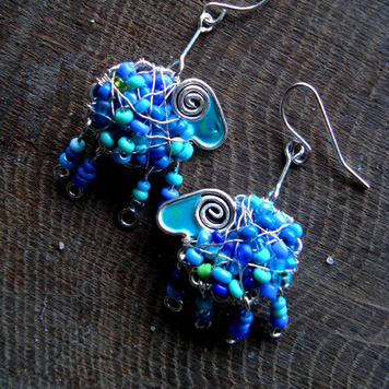 Kolczyki Baranki Niebieskie