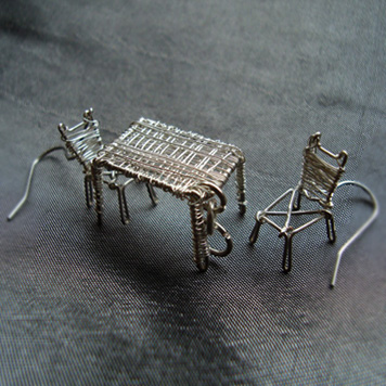 Pendant Table and Earrings Chairs