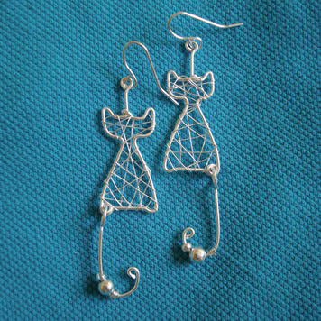 Kolczyki Koty Ażurowe Srebrne