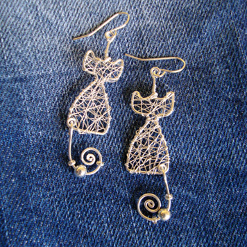 Kolczyki Kotki Zaplątane