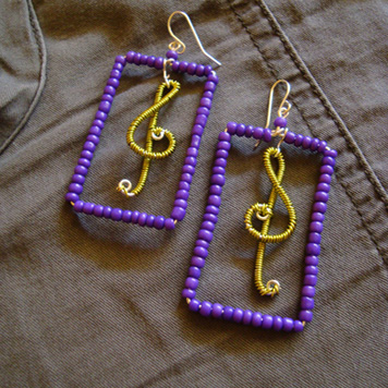 Kolczyki Klucze Wiolinowe w Ramce