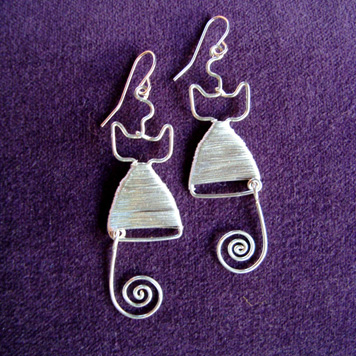 Kolczyki Obkręcone Kotki Srebrne