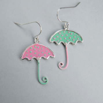 Earrings Umbrellas with Dots