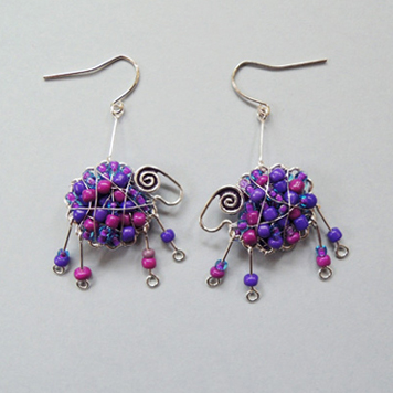 Kolczyki Baranki Fioletowe