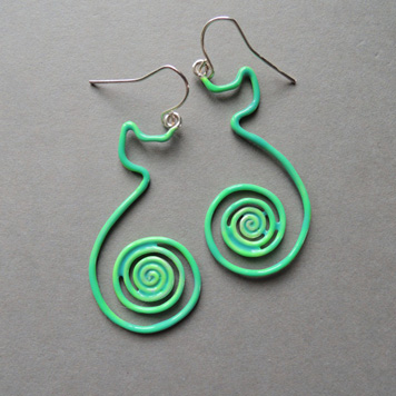 Kolczyki Kotki Zielone