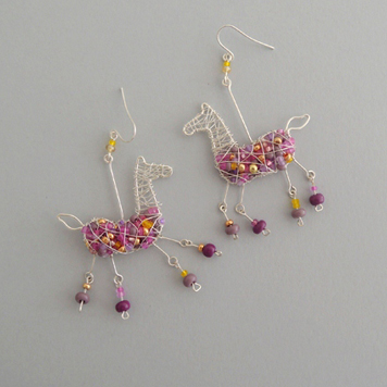 Earrings Lavender Horses