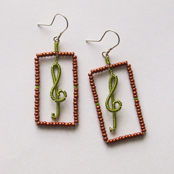 Kolczyki Klucze Wiolinowe w Ramce