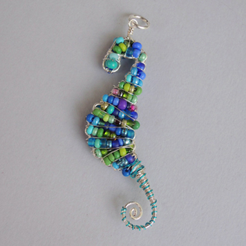 Pendant Blue and Green Seahorse