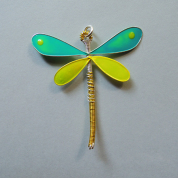Pendant Turquoise Lime Dragonfly