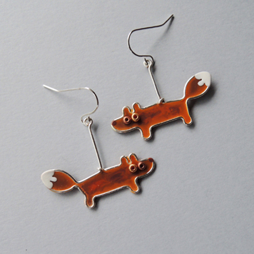 Earrings Red Foxes