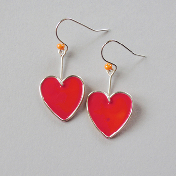 Earrings Raspberry Hearts