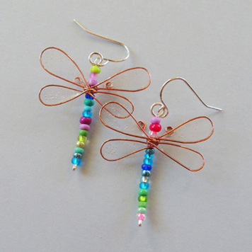 Earrings Colorful Dragonflies