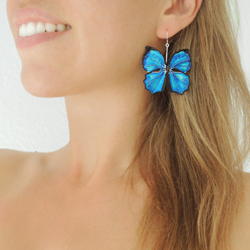 Earrings Cobalt Butterflies