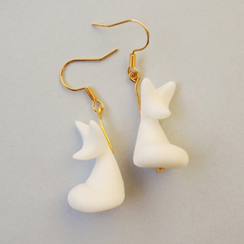 Earrings Porcelain Foxes
