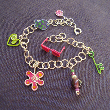 Bracelet with Flower, Fish and Glasses