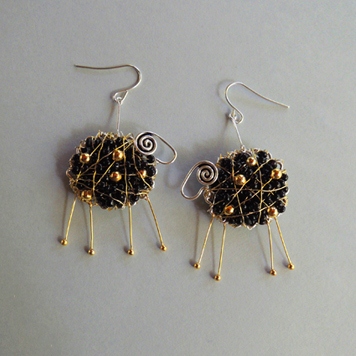 Earrings Sheep Speckled with Gold
